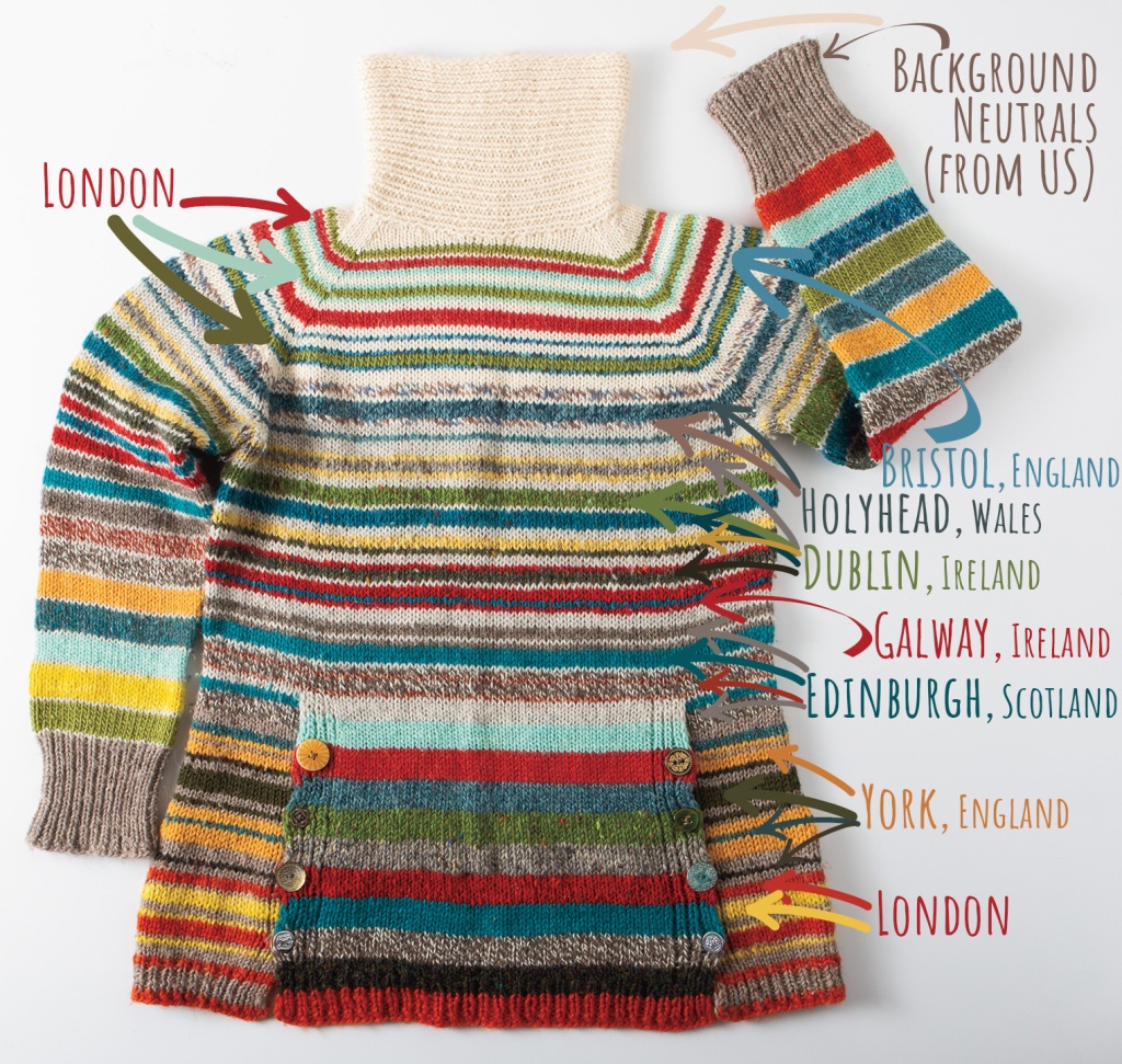 travel sweater with labels